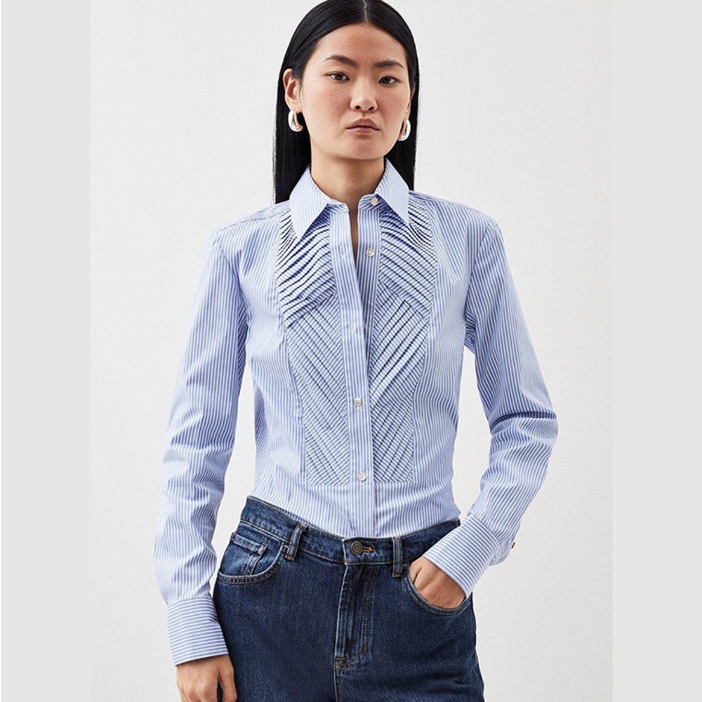 Karen Millen Frill Detailed Bib Shirt